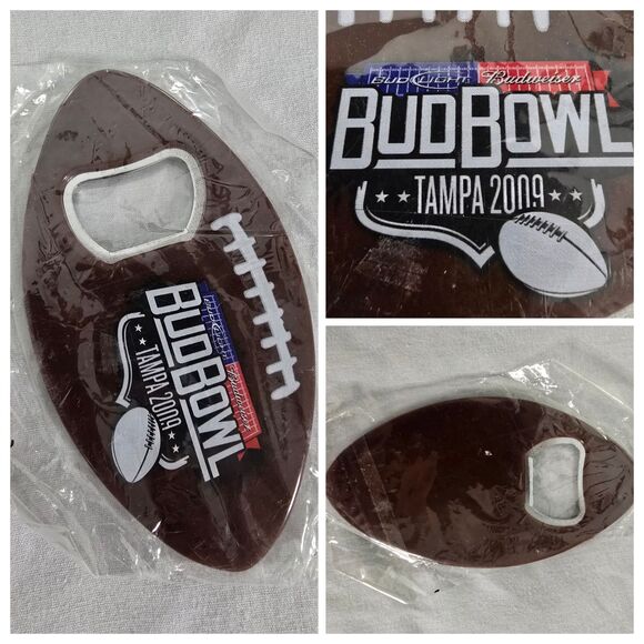 Bud Bowl Tampa 2009 Bottle Opener NFL Budweiser  Bud Light Beer Collectible - Picture 1 of 5